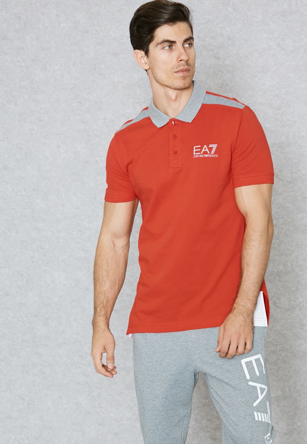 EA7 LOGO LAPEL POLO SHIRT