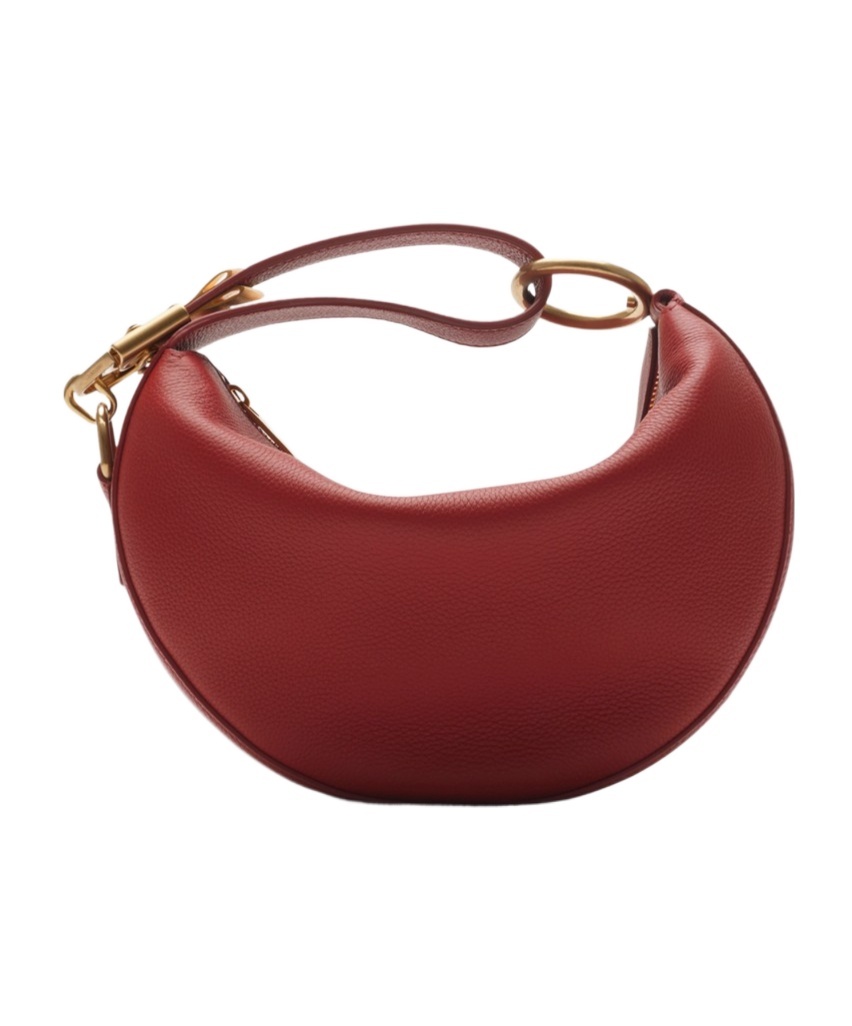 Burberry Knight Arc Rust Brown Grained Leather Shoulder Bag In Red