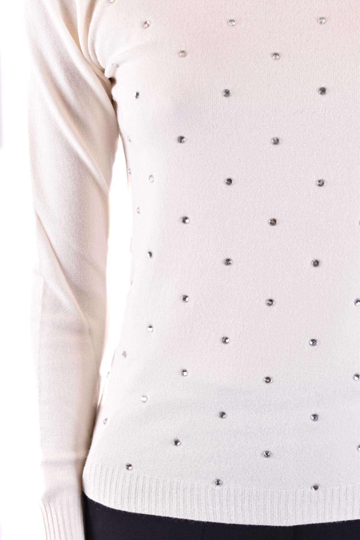 Ermanno Ermanno High-neck Long-sleeved Sweater In White