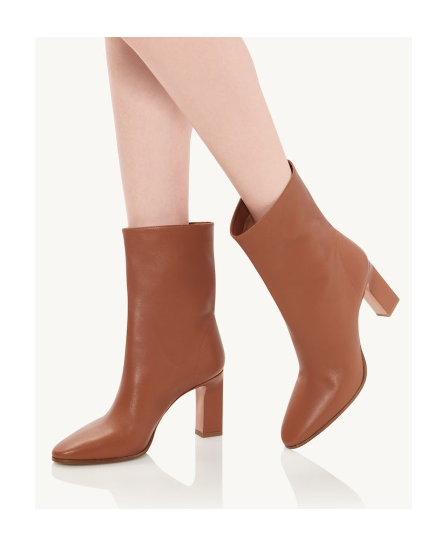 Aquazzura Manzoni Leather Ankle Boots In Brown