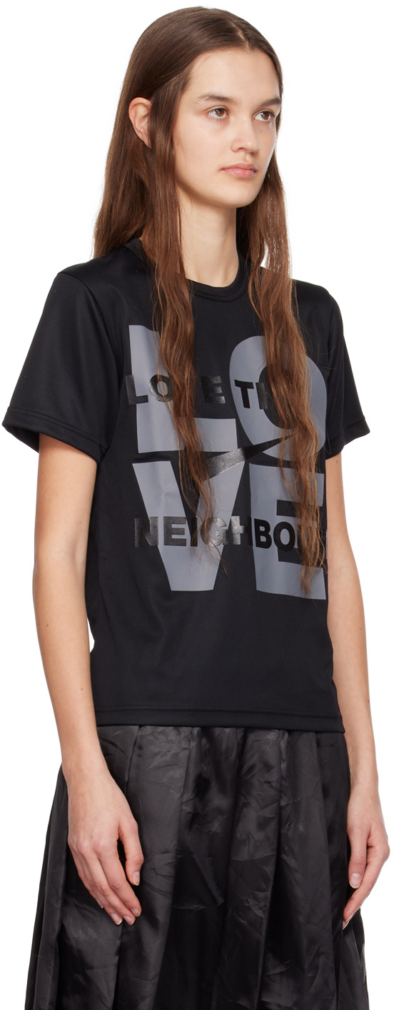Shop Comme Des Garçons T-shirt With Round Neck And Short Sleeves In Black