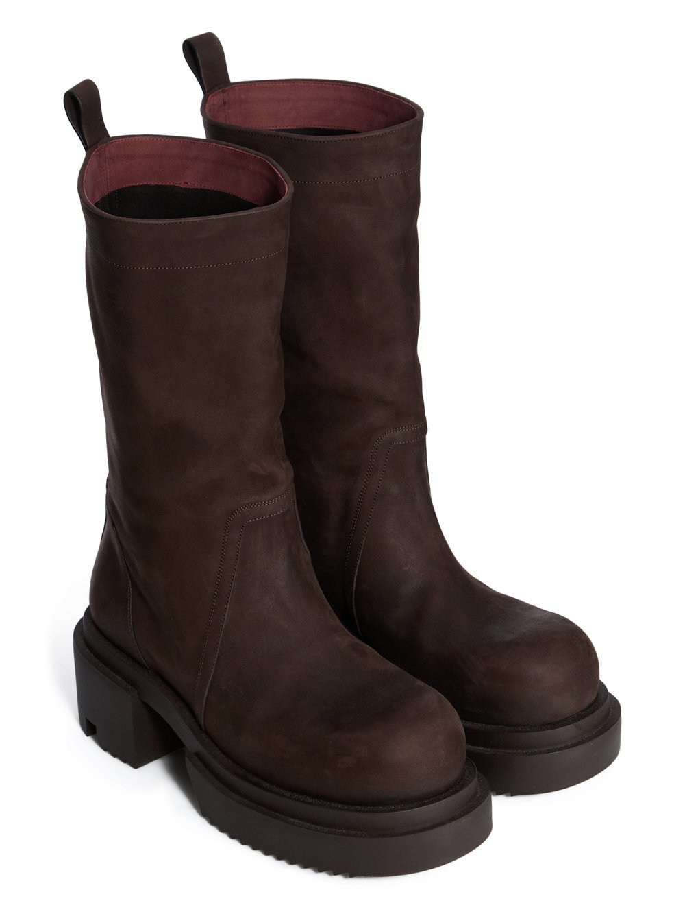 Rick Owens 60mm Platform Leather Boots In Brown