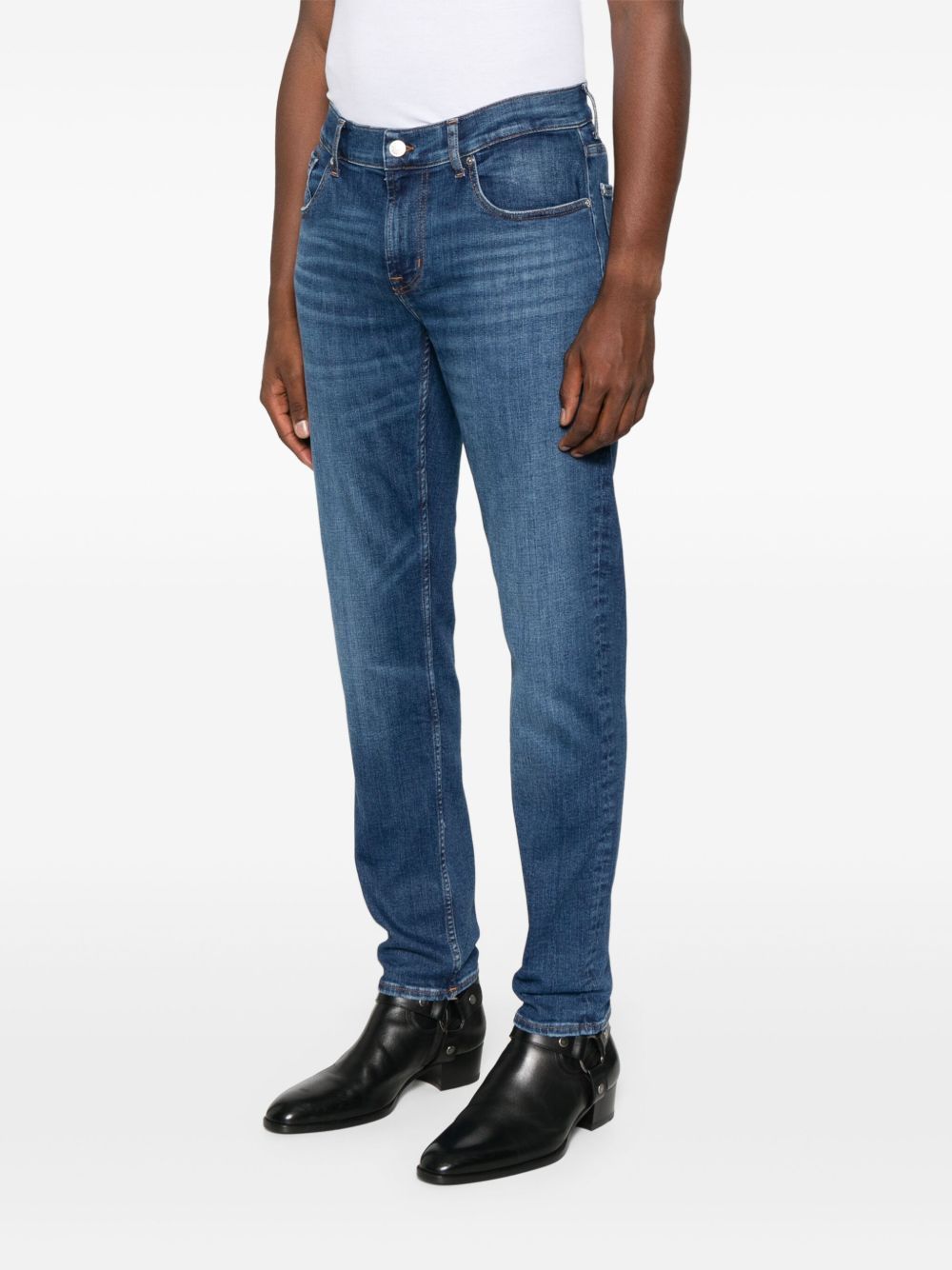 7 For All Mankind Elastam Slim Tapered Jeans In Blue