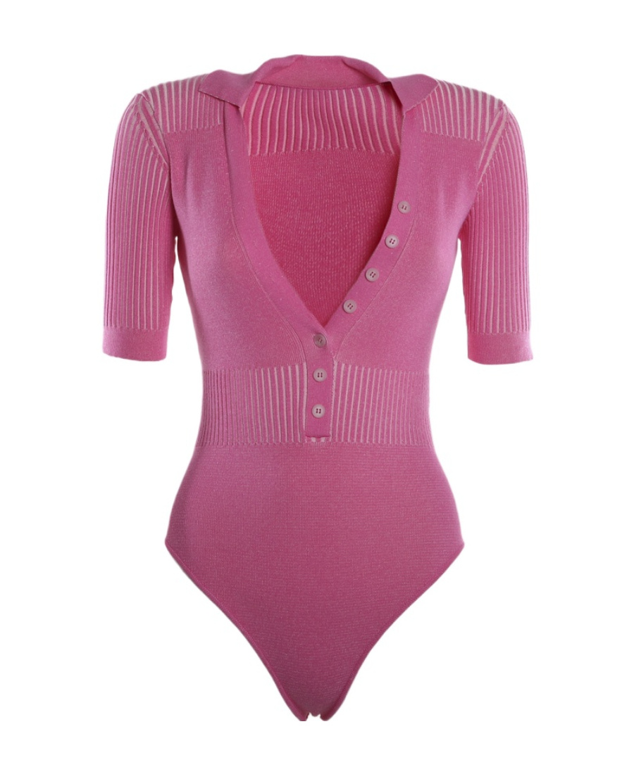 Shop Jacquemus Le Yauco Knitted Body In Pink