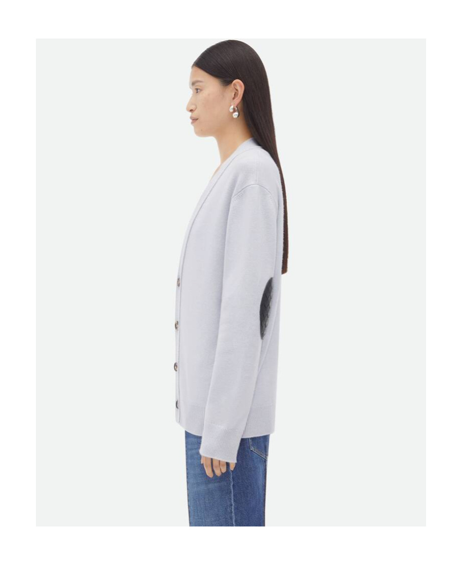 Bottega Veneta Embow-patch Cashmere Cardigan In White