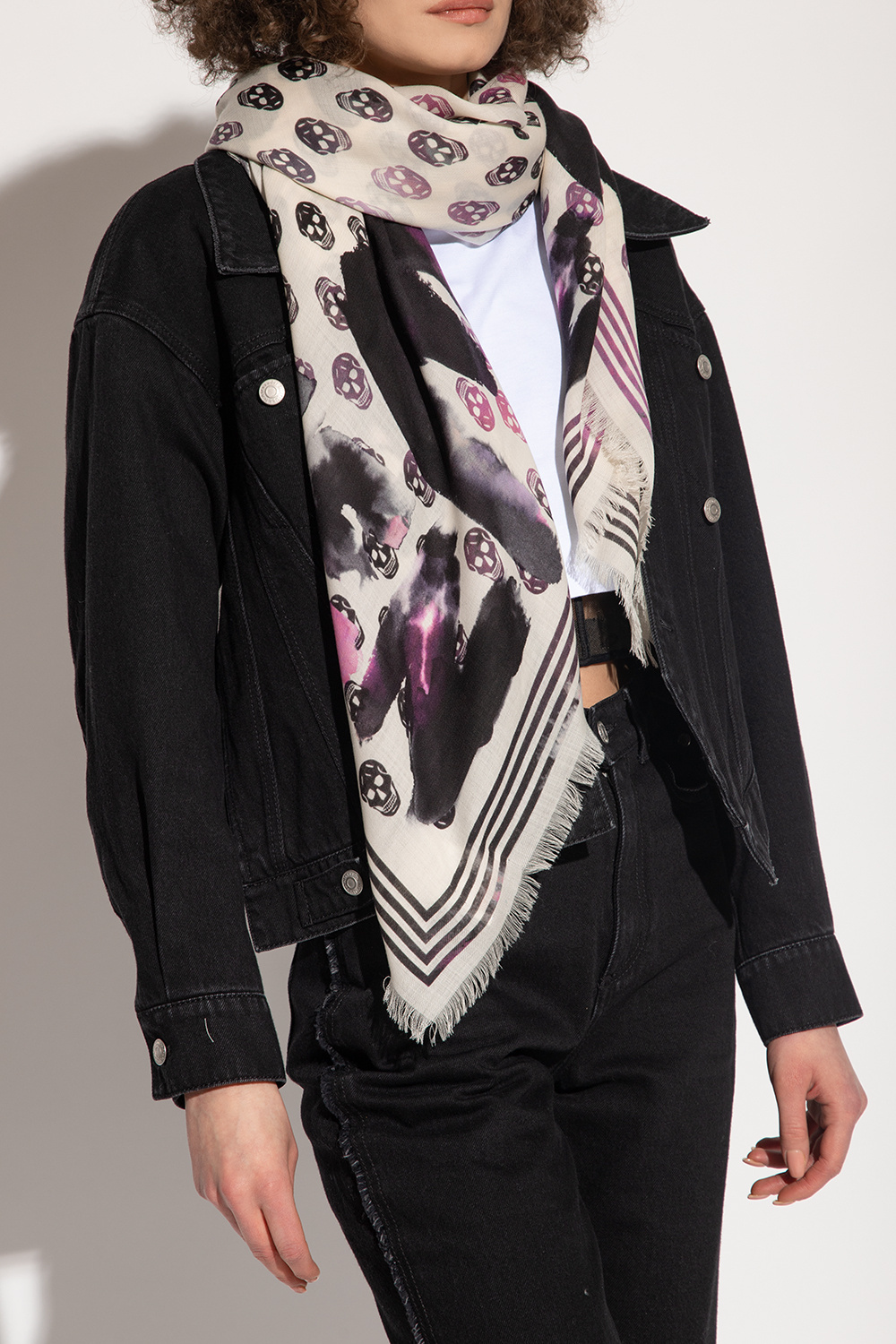 Alexander Mcqueen Skull-print Wool Scarf