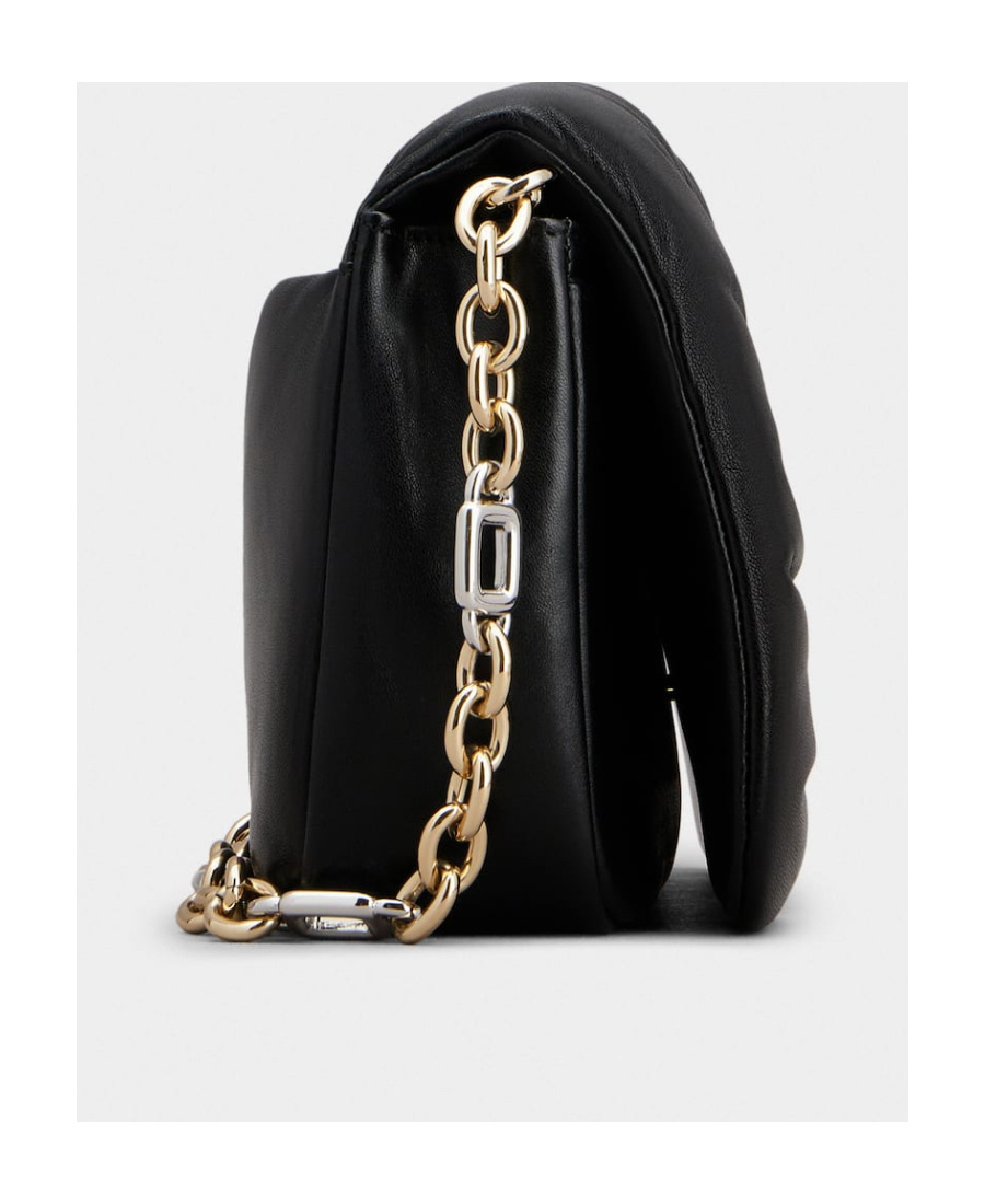 Roger Vivier Stylish Black Leather Handbag With Metal Buckle And Versatile Straps In Black