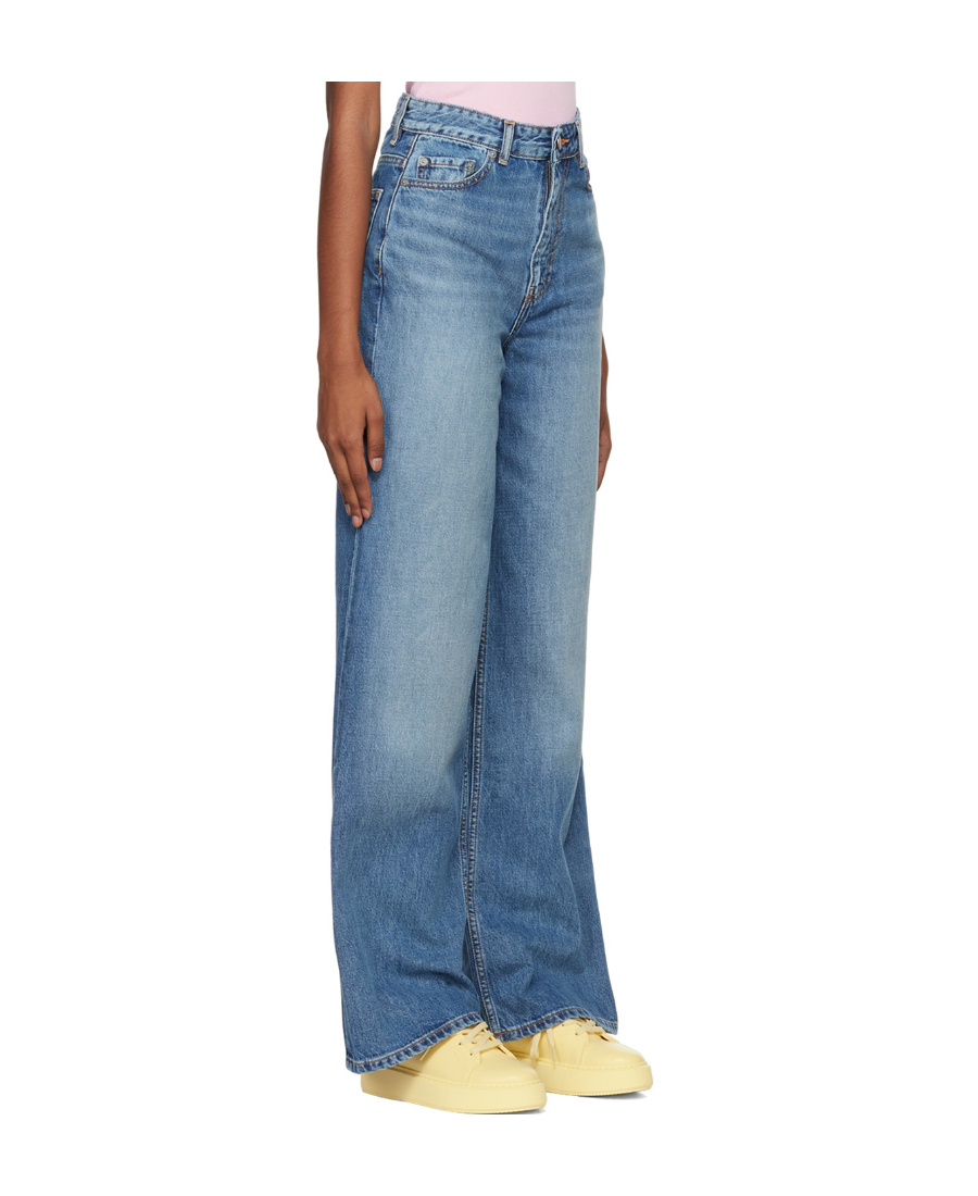 Ganni Blue Magny Wide-leg Jeans In Blue