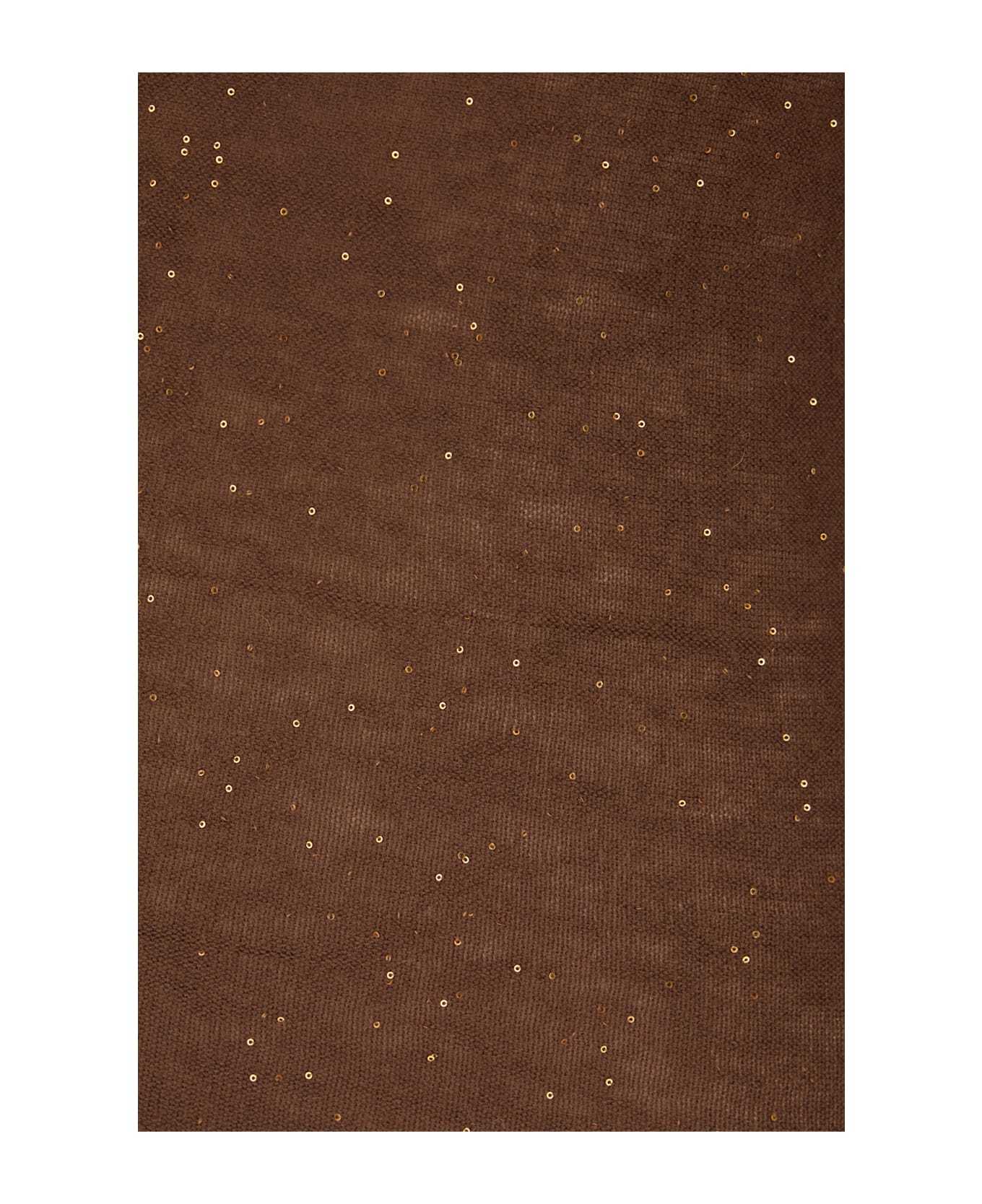 Fabiana Filippi Turtleneck Sequin-embellished Sweater In Brown