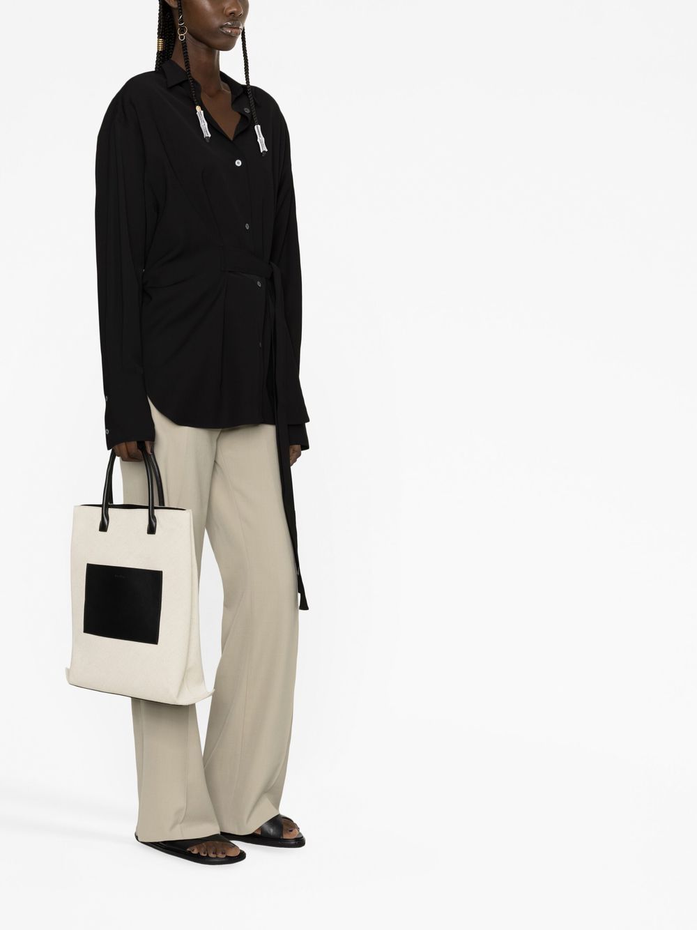 Studio Nicholson Black Button Shirt In Black