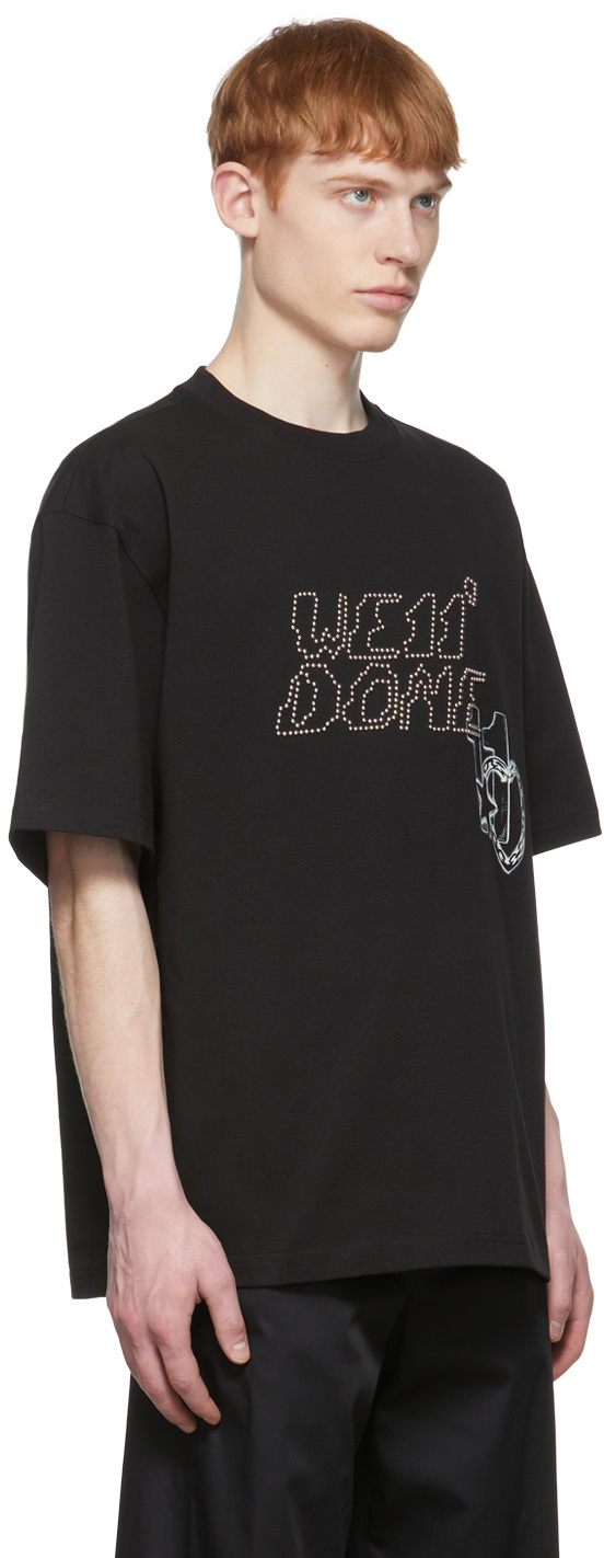 We11 Done Stud-logo Short-sleeved T-shirt In Black
