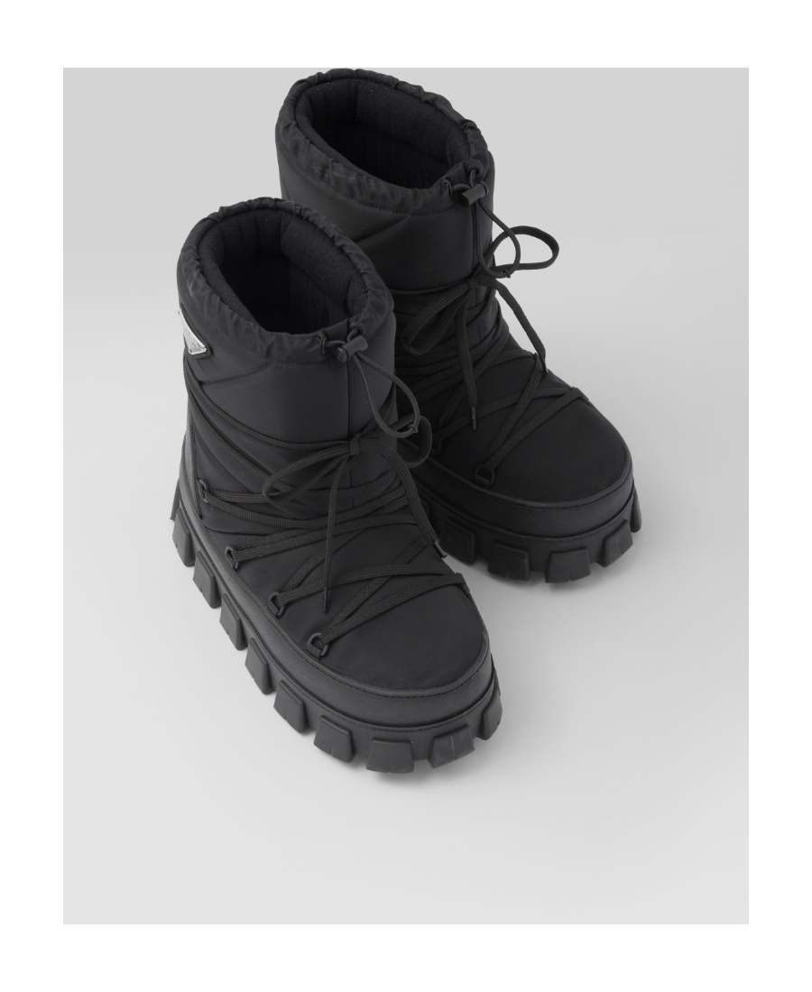 Prada Men's Nylon Gabardine Apres Ski Boots In Black
