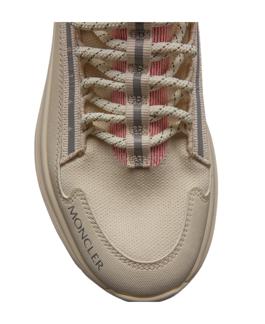 Moncler High-top Sneakers Light Runner Fabric Mix In Nude