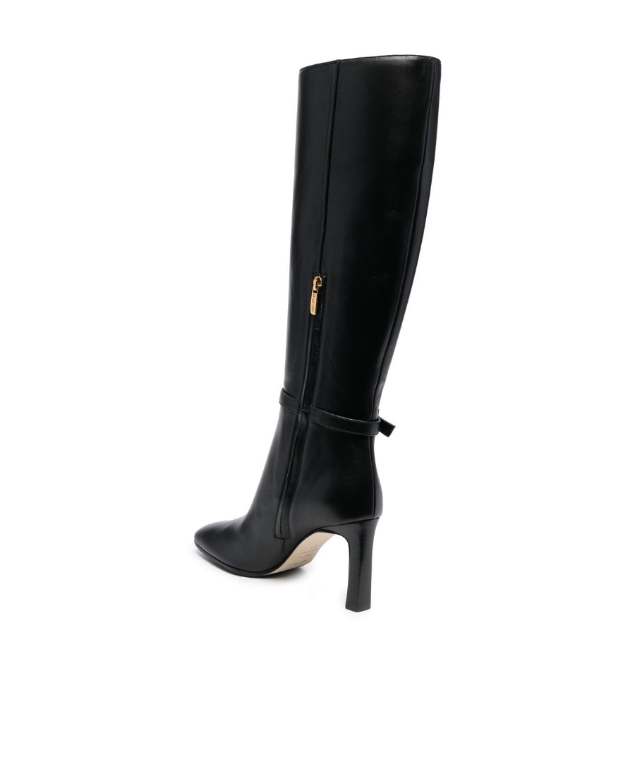 Sergio Rossi High Heel Buckled Boots In Black