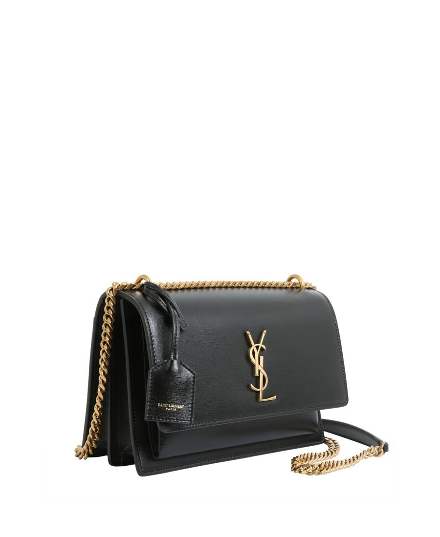 Saint Laurent Sunset Chain Bag In Black