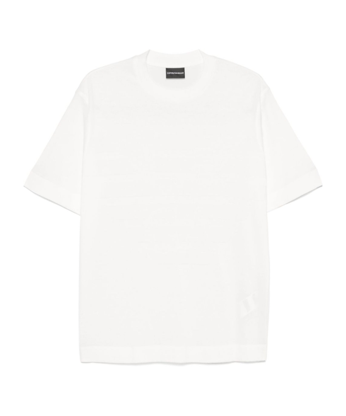 Emporio Armani White Logo Embroidery T-shirt In White