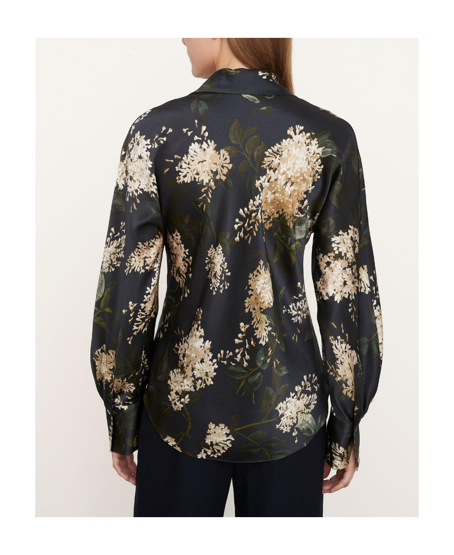 VINCE FLORAL-PRINT SILK SHIRT