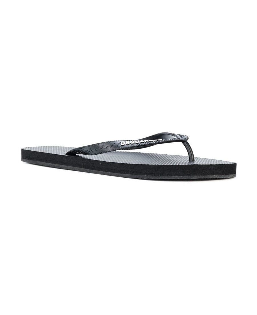 Shop Dsquared2 Logo Flip Flops In Black