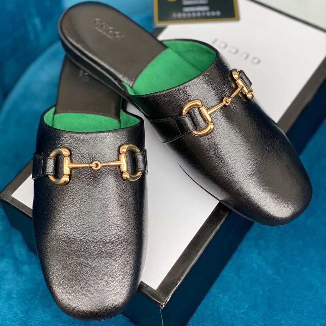 Shop Gucci Pericle Horsebit Slippers In Black