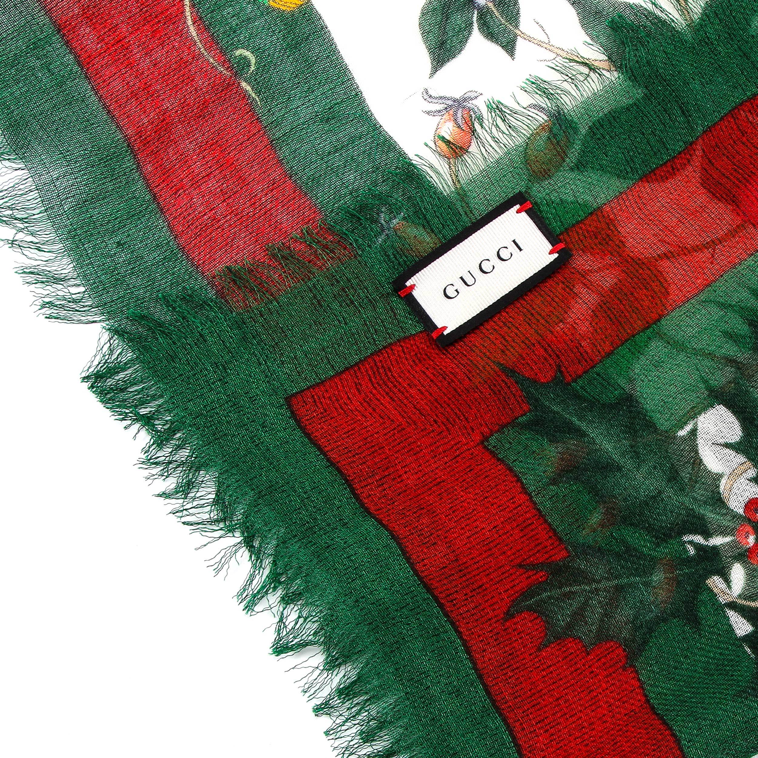 Gucci Flora Web Print Shawl In Nude