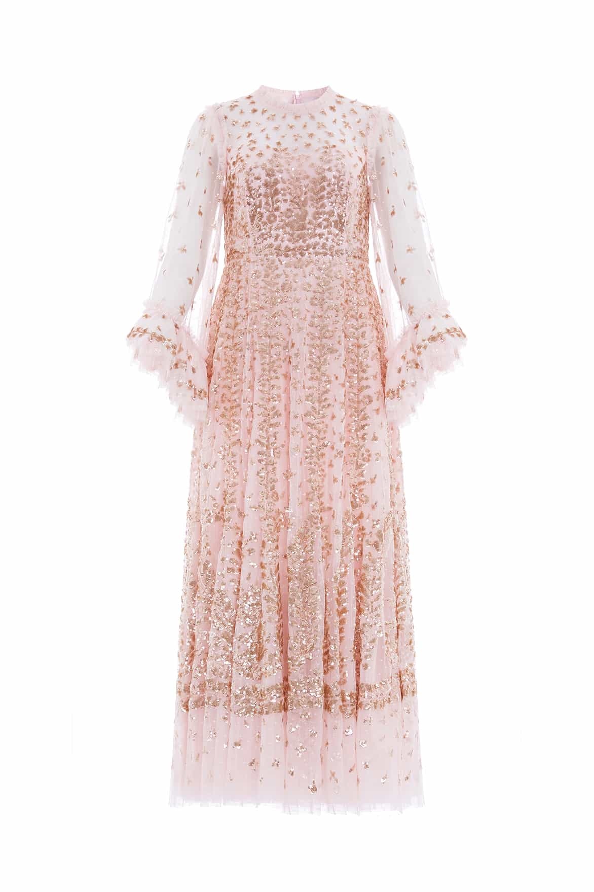 Needle & Thread Sequined Dress In Pink