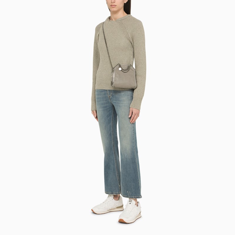 Stella Mccartney Distressed Bootcut Jeans In Gray