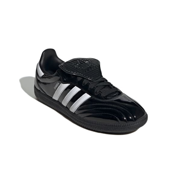 Adidas Originals Samba Lt Leather-trimmed Patent-leather Sneakers In Black
