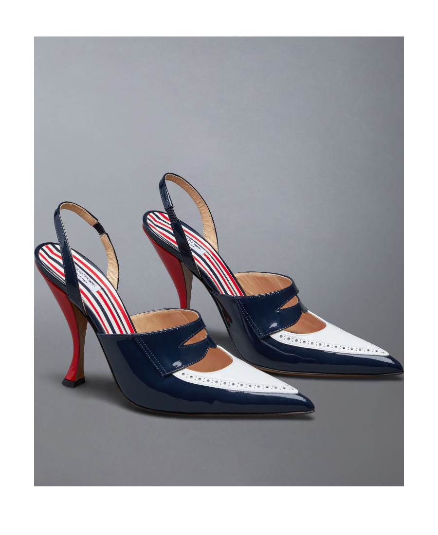 Thom Browne Curved-heel 120mm Leather Pumps In Black