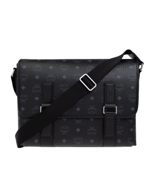 Mcm Letter Combination Shoulder Bag In Black