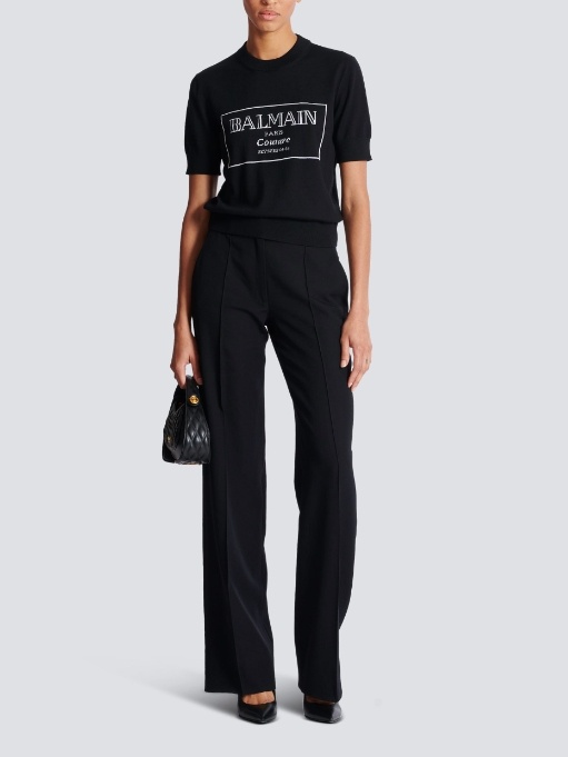 Balmain Item O-neck Short-sleeved T-shirt In Black
