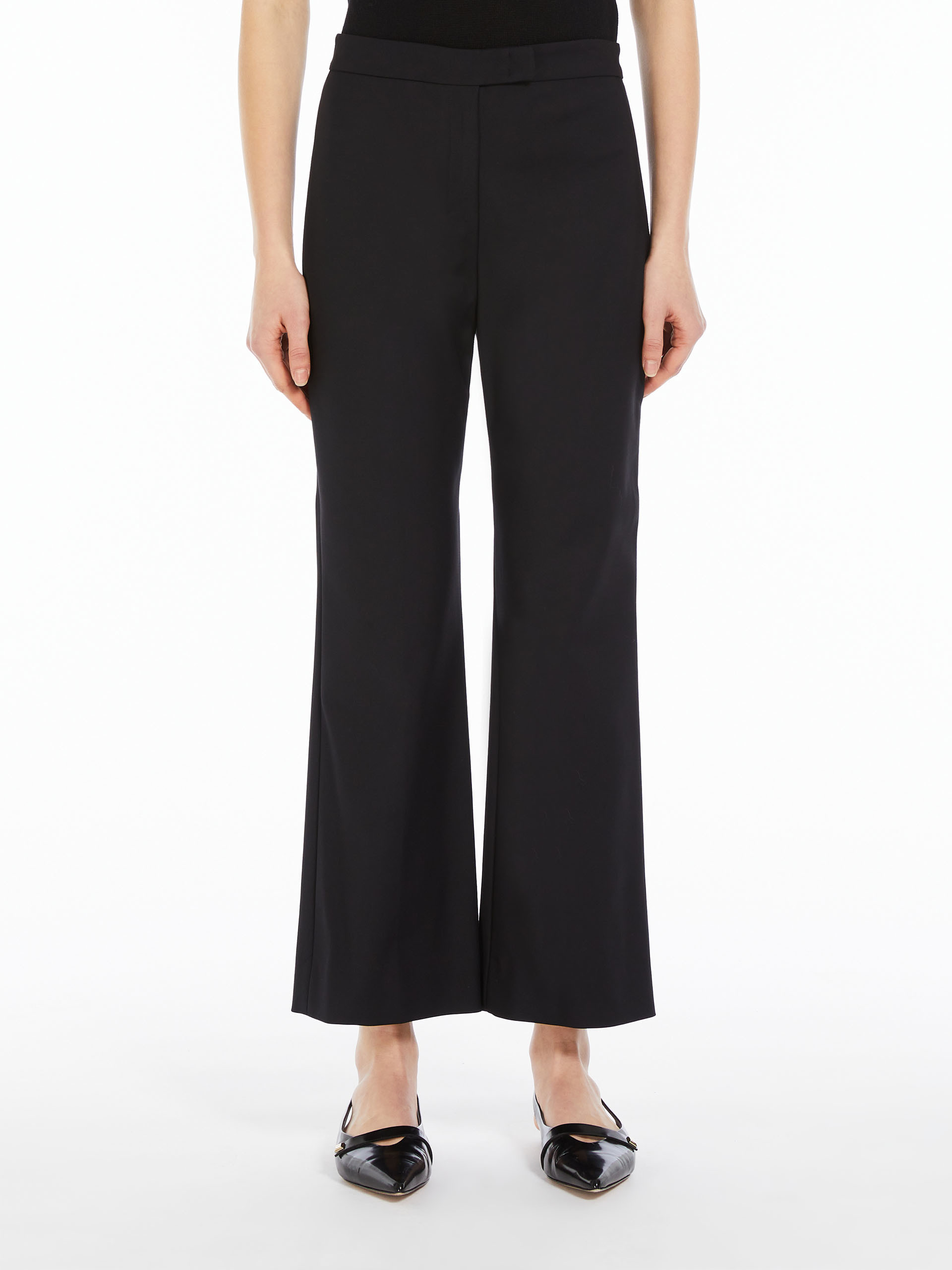 Max Mara Flared Hem Casual Pants In Black