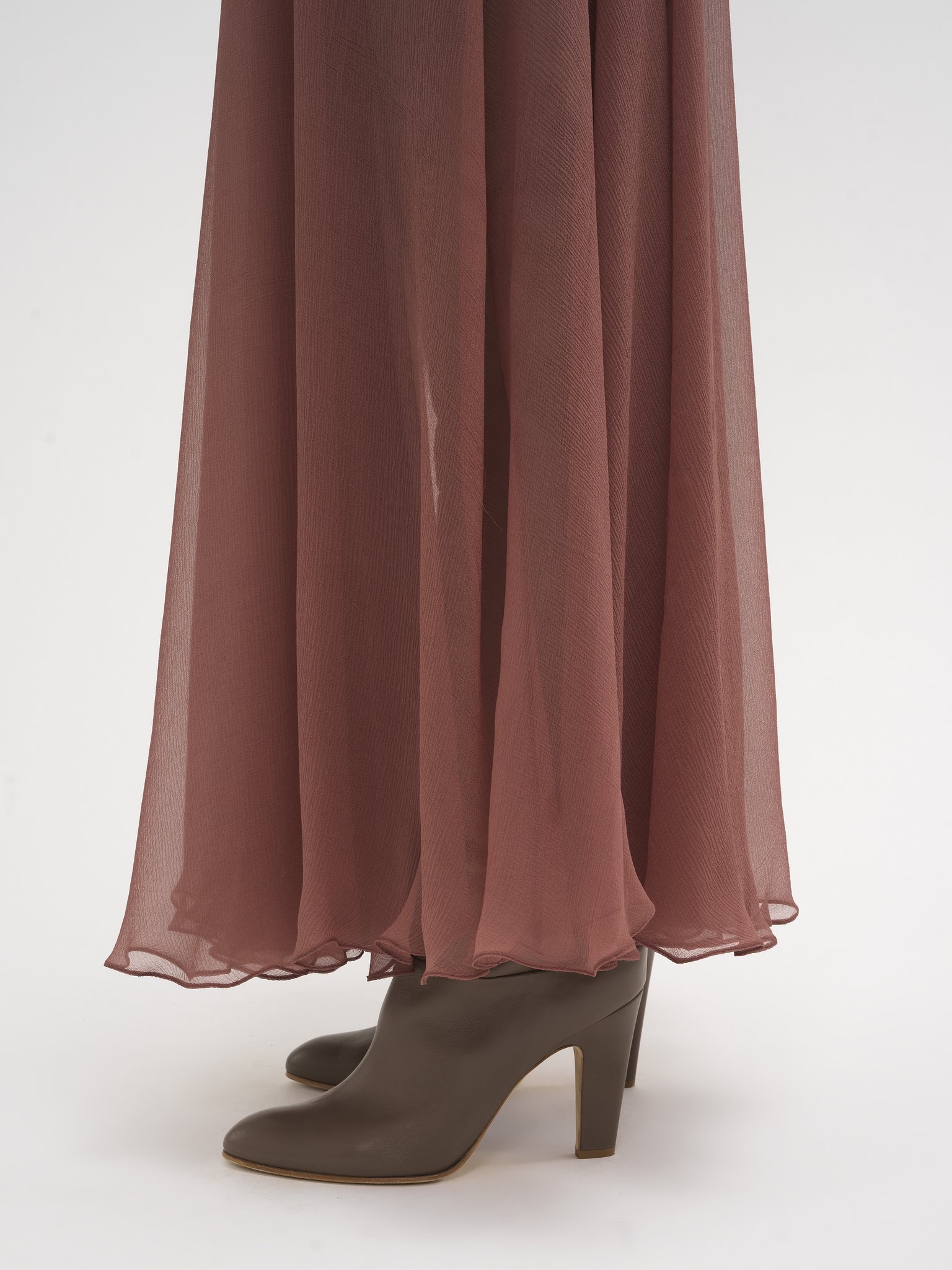 Chloé Gauze Silk Mid-length Skirt In Red