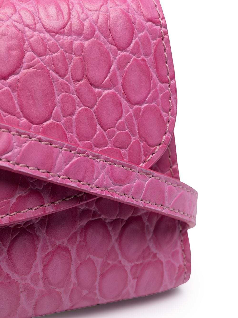 By Far Imitation Crocodile Embossed Mini Handbag In Pink