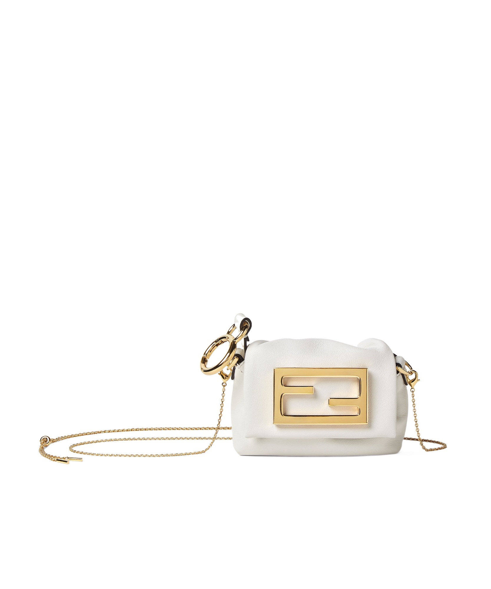 Fendi Mamma Baguette Nano Shoulder Bag In White