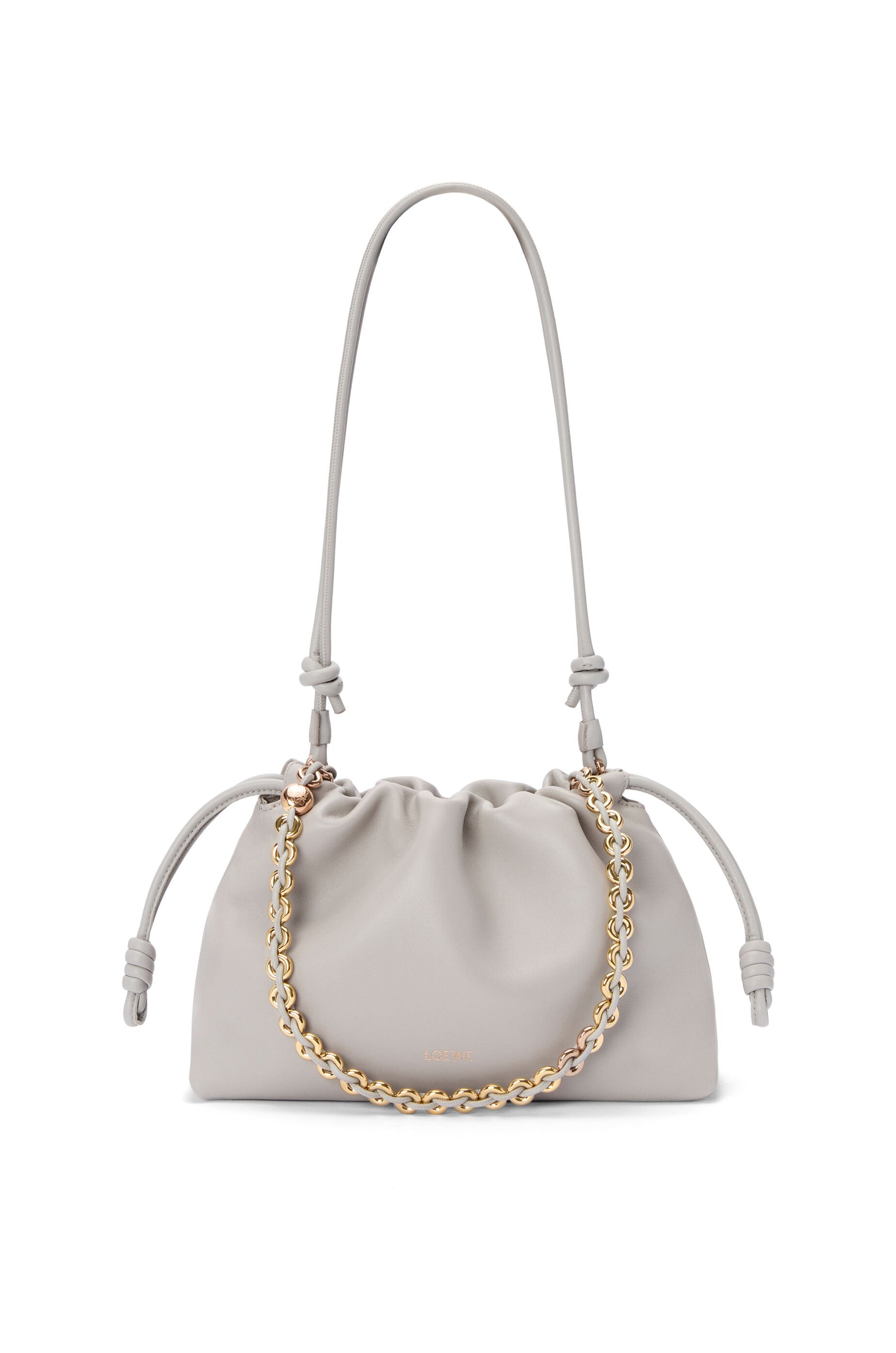 Loewe Mini Puzzle Leather Shoulder Bag In Gray