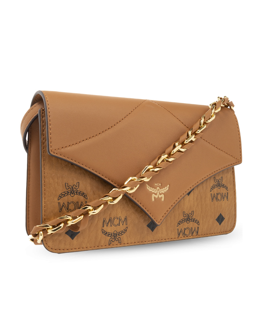 Mcm Diamond Mini Visetos Crossbody In Orange