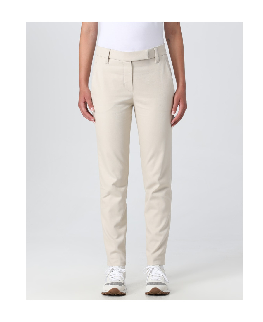 Brunello Cucinelli Gabardine Cropped Trousers In Neutral