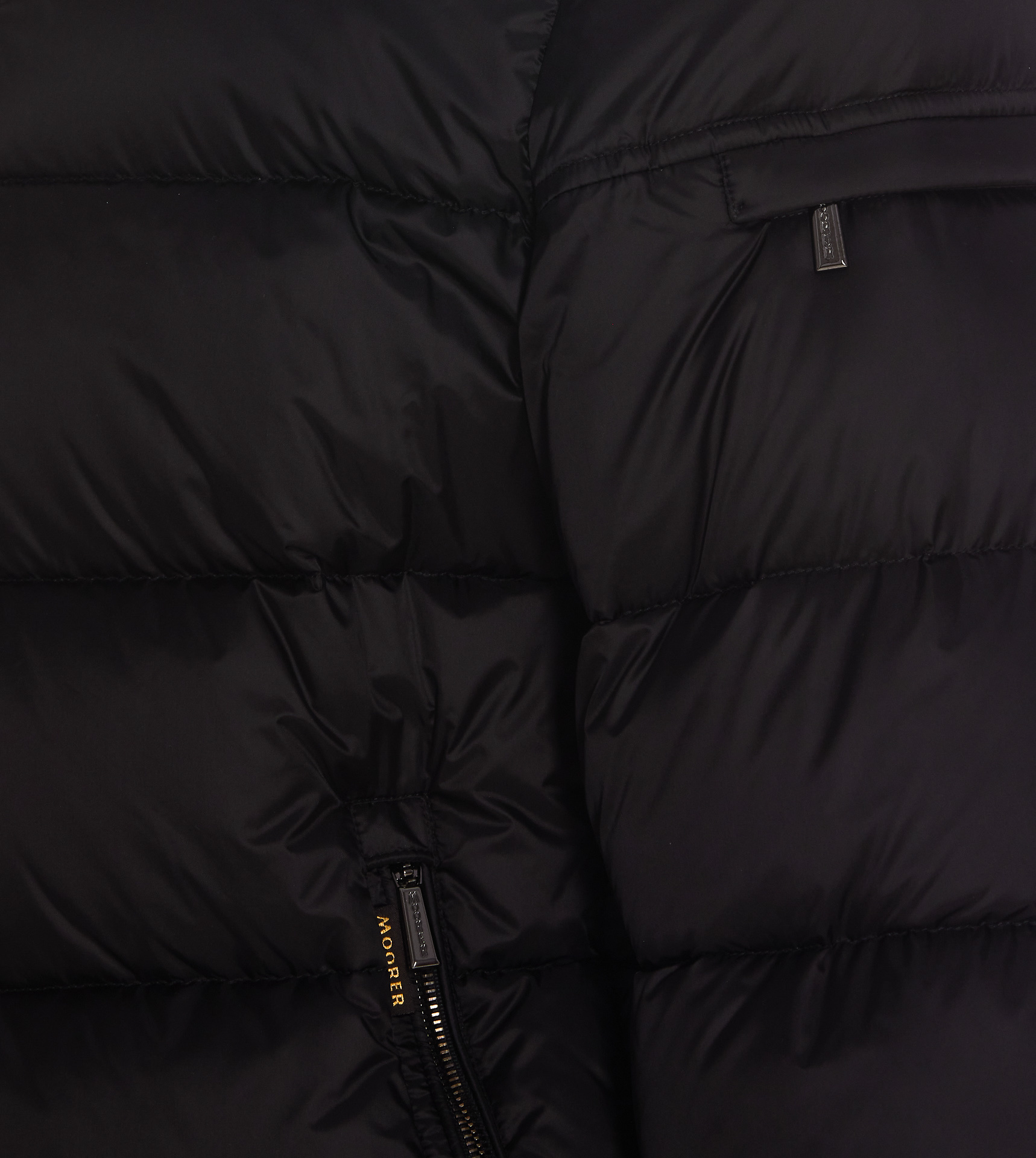 Moorer Long Sleeve Cotton Coat In Black