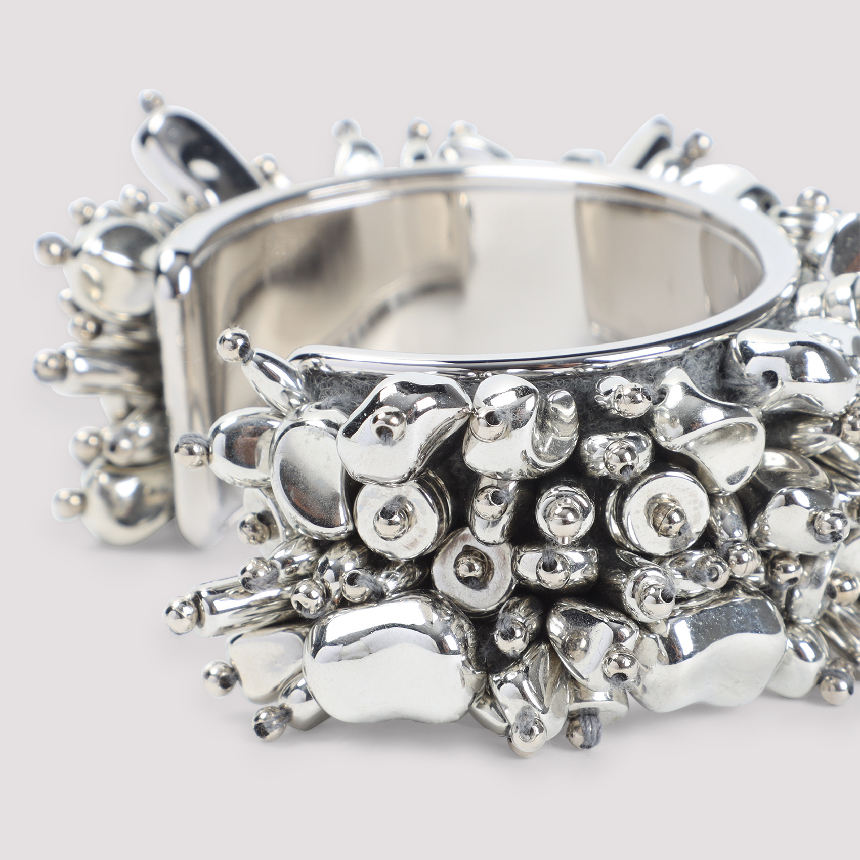 Dries Van Noten Intricate Metallic Textured Bracelet In Metallic
