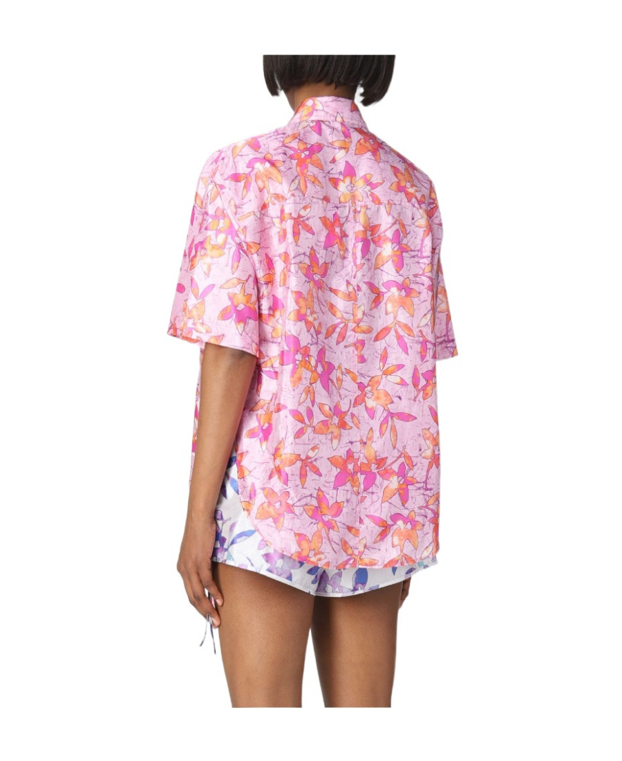 Isabel Marant Floral-print Short-sleeve Shirt In Pink