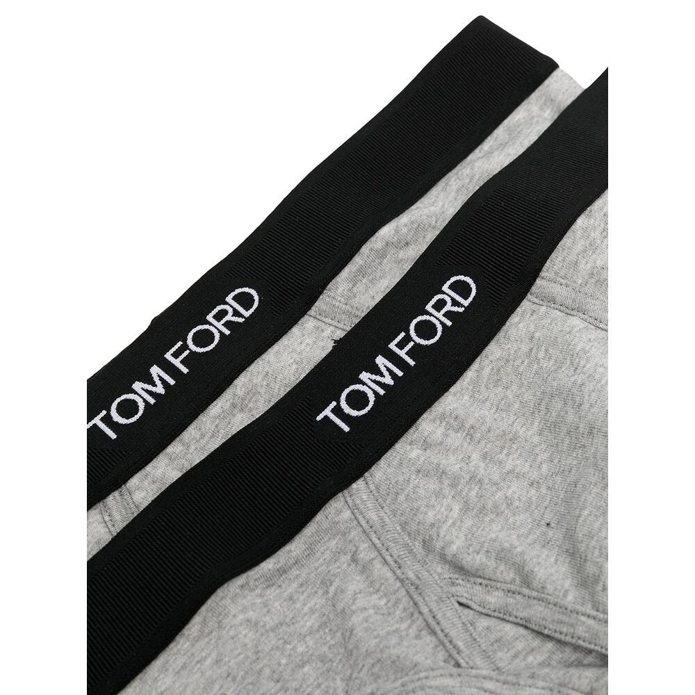 Tom Ford Stretch-cotton And Modal-blend Briefs In Gray