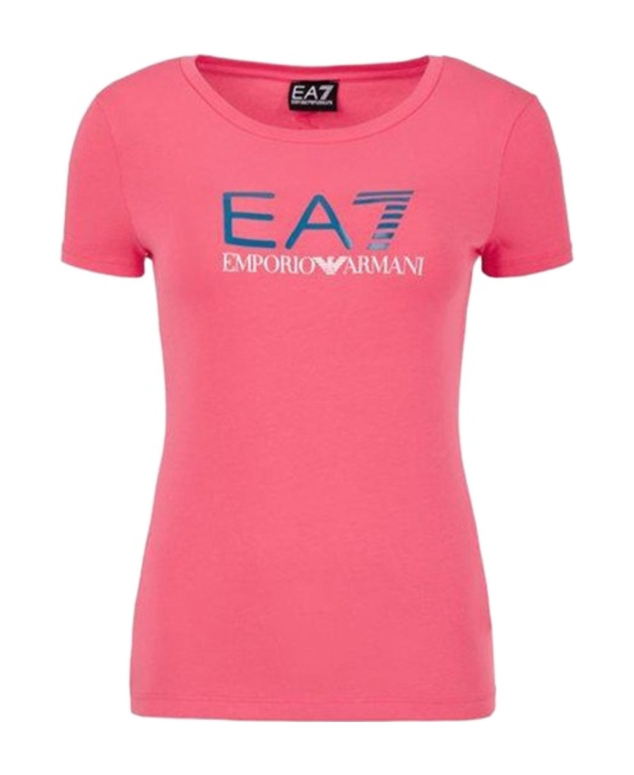 Ea7 Logo Printed T-shirt In Pink