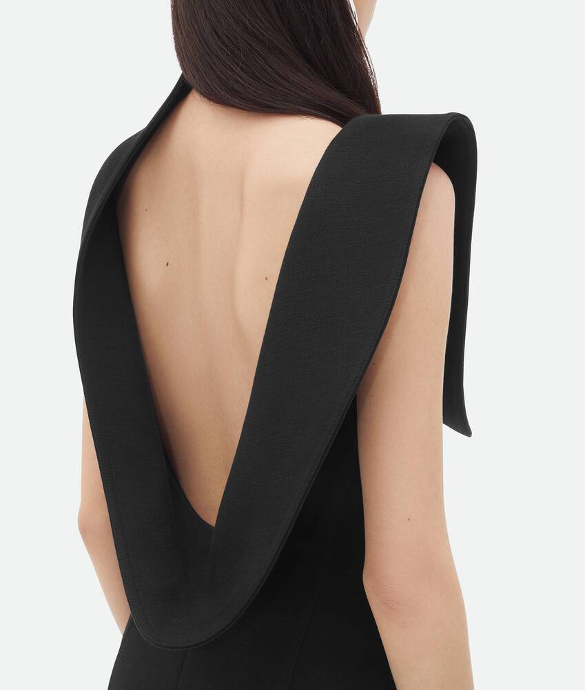Bottega Veneta Structured Gabardine-weave Midi Dress In Black