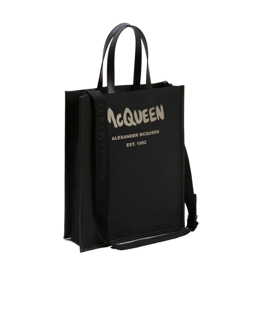 Alexander Mcqueen Logo-print Tote Bag In Black
