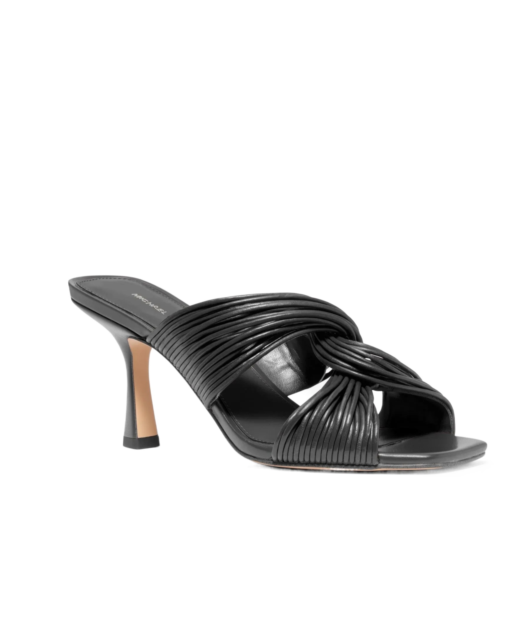 Michael Kors Square Toe High Heel Sandals In Black