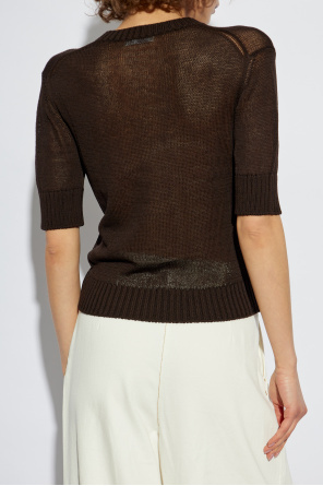 Jil Sander Short-sleeved Sweater In Black