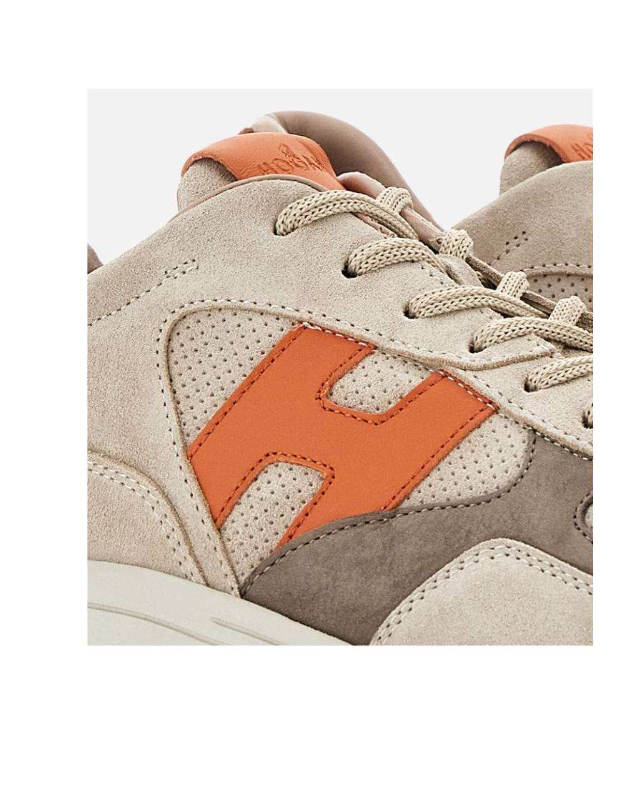 Hogan Hyperlight Lace-up Panelled Sneakers In Nude