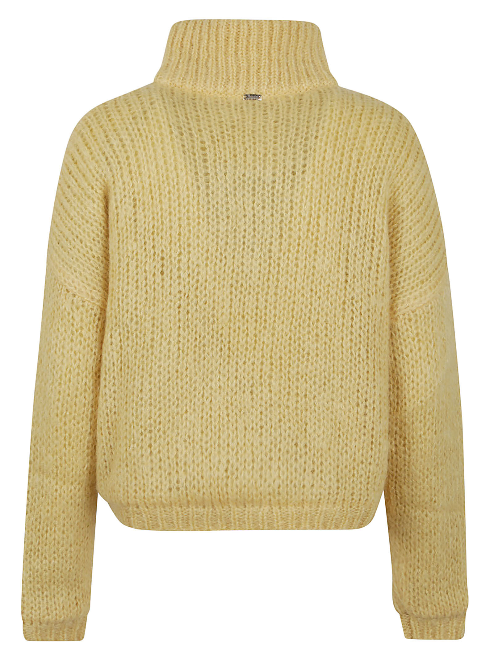 Herno Mohair-blend Cardigan In Yellow