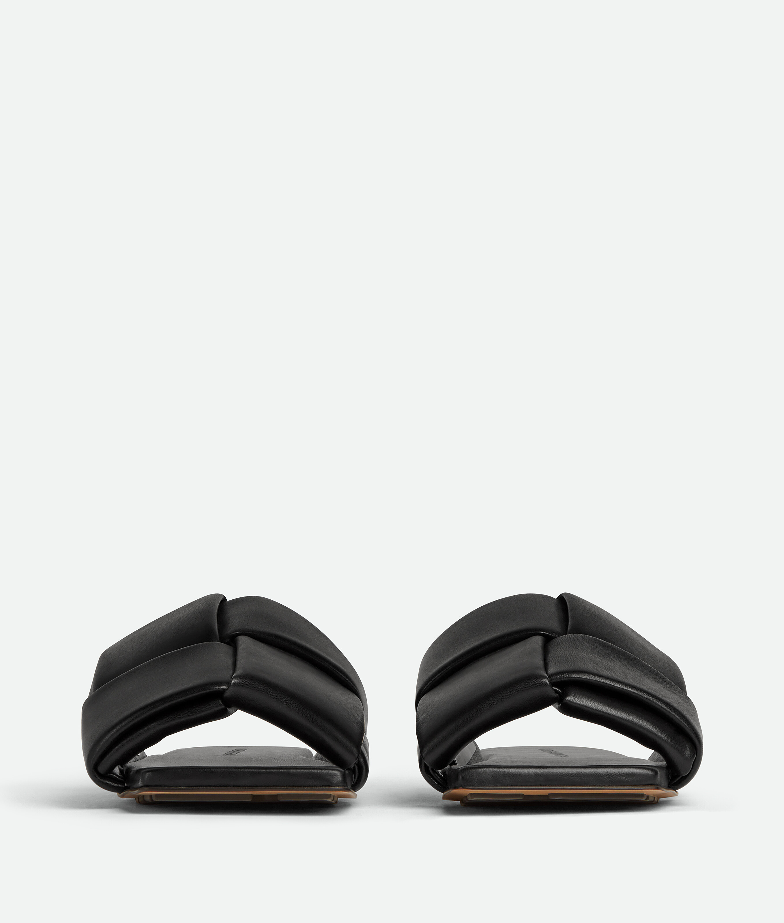Shop Bottega Veneta Interwoven Leather Flat Sandals In Black