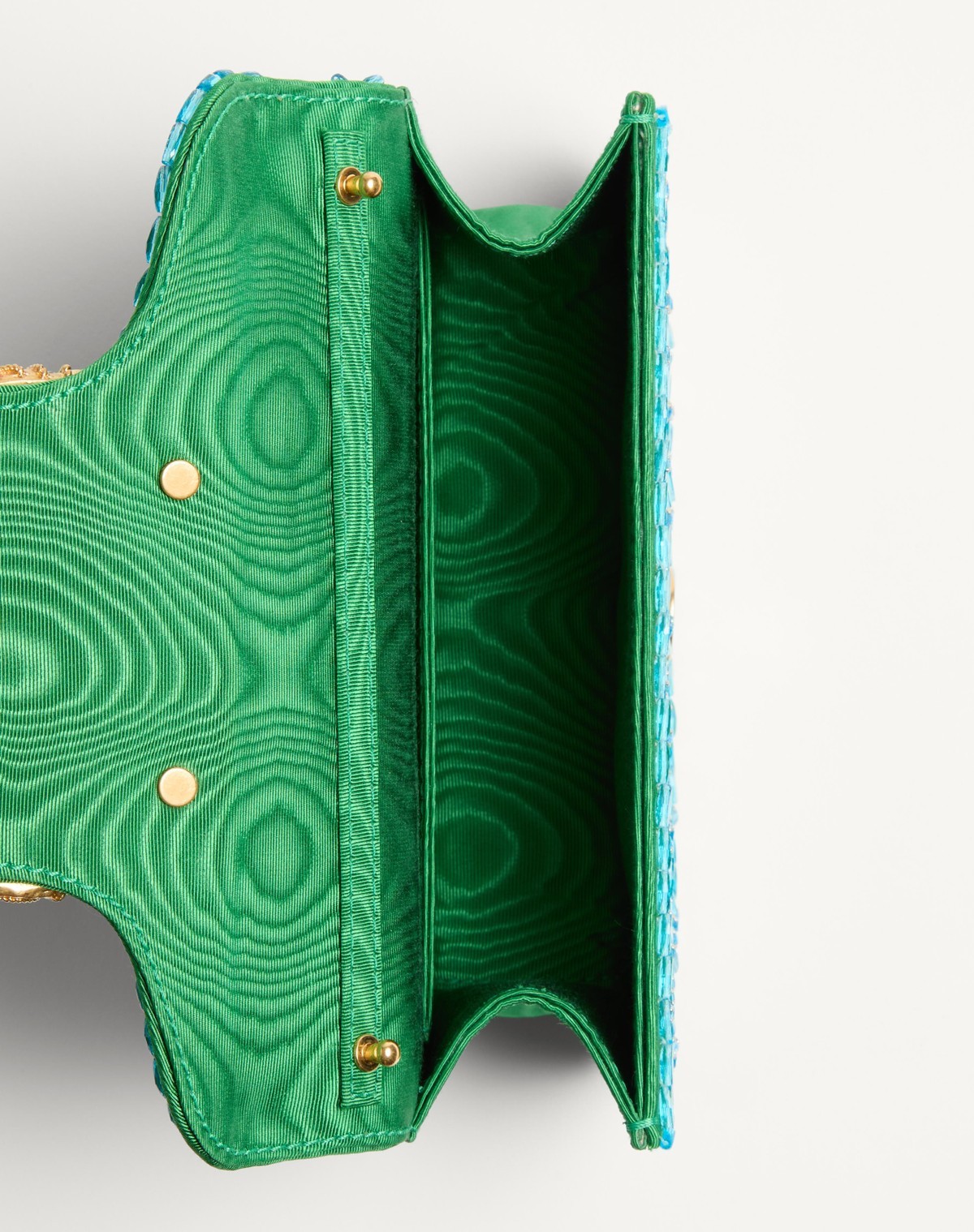 Valentino Embroidery Small Shoulder Bag In Green